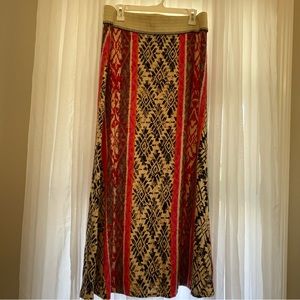 Anthropologie - Vanessa Virginia Fairisle Sweater Boho maxi skirt Size Large